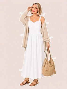 AMERICAN EAGLE white cotton dress. Size M, Americana, cottage core, bridal.